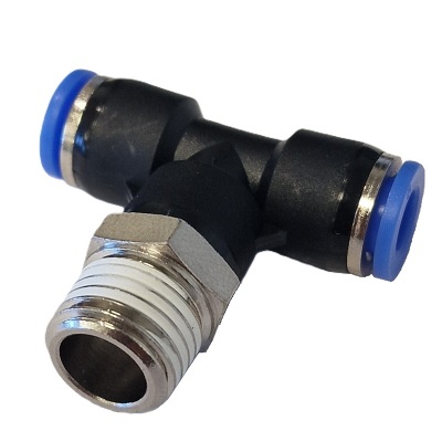 M5-1/2 BSP Male Centre T push-in airline fitting 4mm-12mm