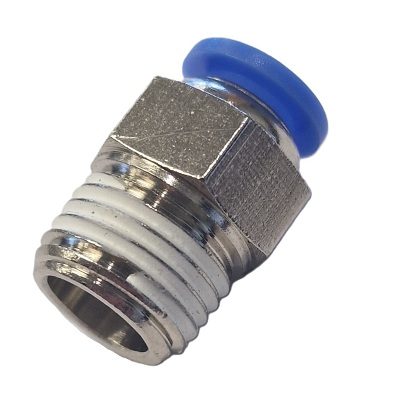 Male stud push in airline speed fitting M5-1/2 BSPT > 4-12mm