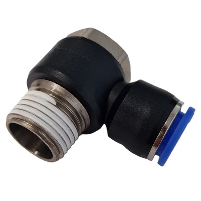 Male Elbow swivel push airline fitting M5-1/2 BSP > 4-12mm