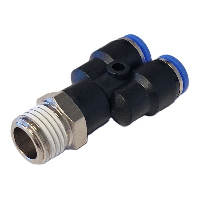 M5-1/2 BSP Male Y push in airline speed fitting 4mm-12mm