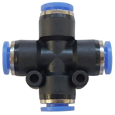 Union cross Equal X 4 port push in airline fitting 4 to 12mm