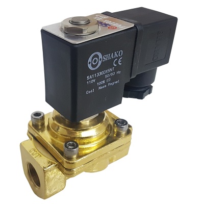 3/8 Brass solenoid valve 0-8.5 Bar 2/2 way Normally Closed