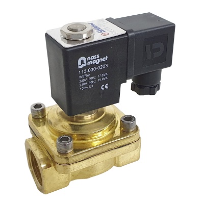 3/4 Brass solenoid valve 0-8.5 Bar 2/2 way Normally Closed