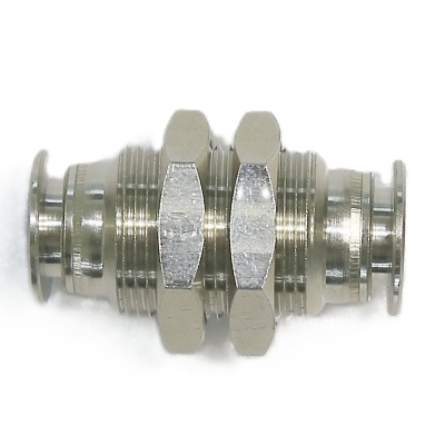 Stainless steel push-in fitting bulkhead union straight